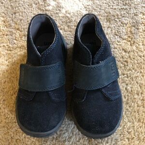 Umi Navy Blue Suede Leather Toddler Walker Shoes